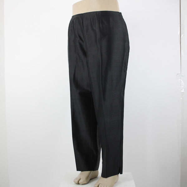 INC NEW $89 Little Italy Sz 20w x 28 Black Unlined Hook Eye 100% Silk Pant