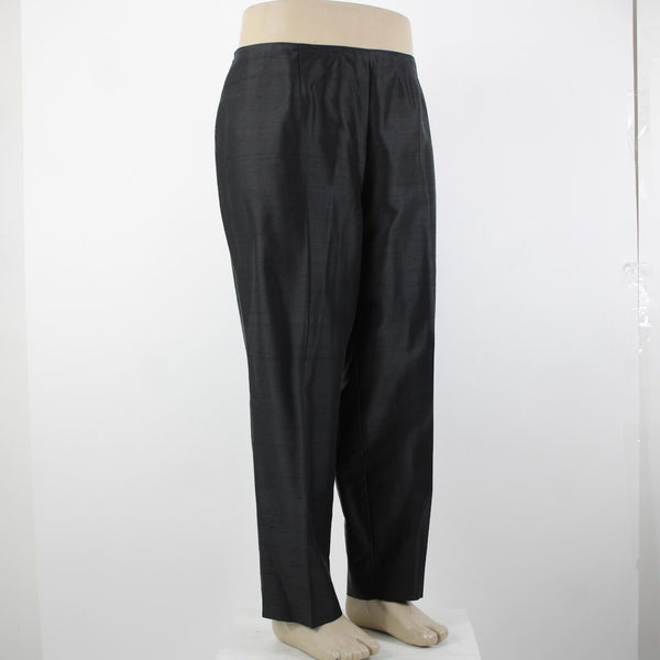 INC NEW $89 Little Italy Sz 20w x 28 Black Unlined Hook Eye 100% Silk Pant