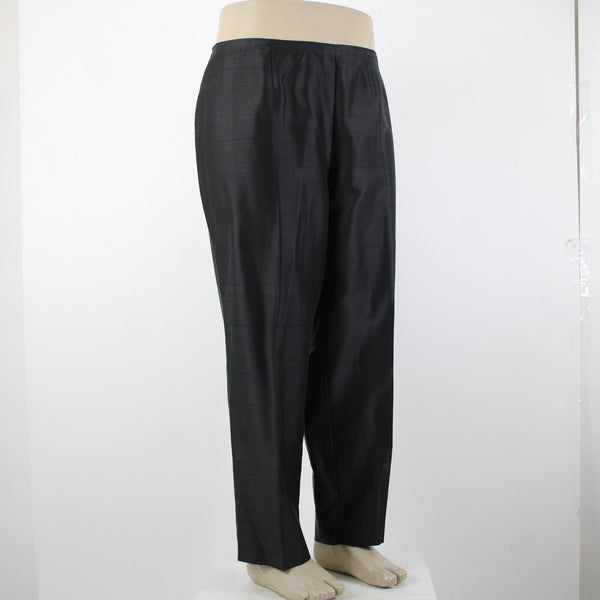 INC NEW $89 Little Italy Sz 20w x 28 Black Unlined Hook Eye 100% Silk Pant