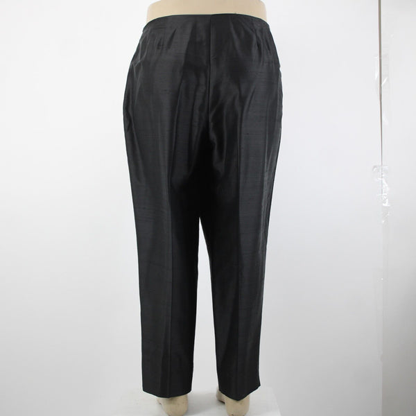 INC NEW $89 Little Italy Sz 20w x 28 Black Unlined Hook Eye 100% Silk Pant