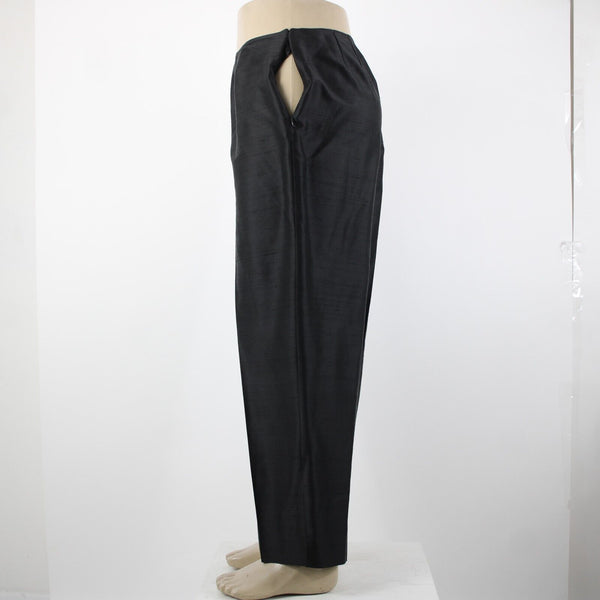 INC NEW $89 Little Italy Sz 20w x 28 Black Unlined Hook Eye 100% Silk Pant