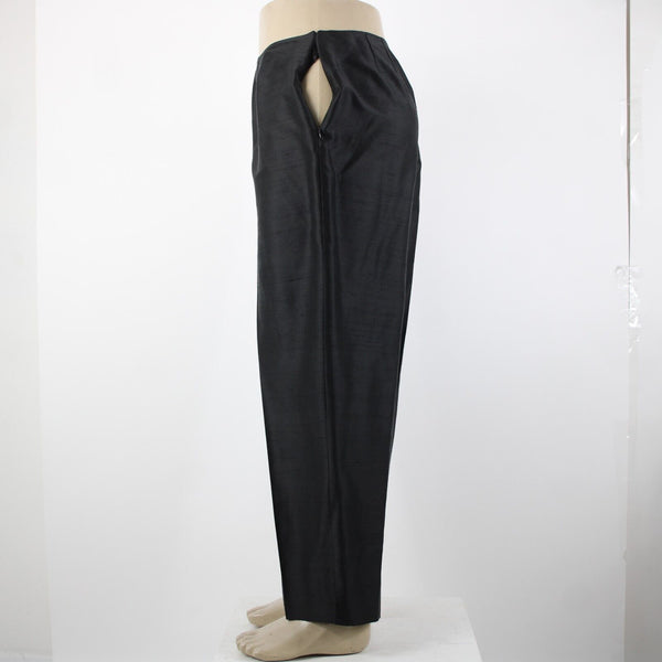 INC NEW $89 Little Italy Sz 20w x 28 Black Unlined Hook Eye 100% Silk Pant