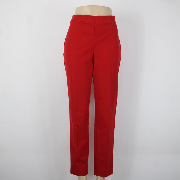 Talbots Chatham Sz 10 x 29 Red Side Zip Straight Leg Cotton Rayon Spandex Pant