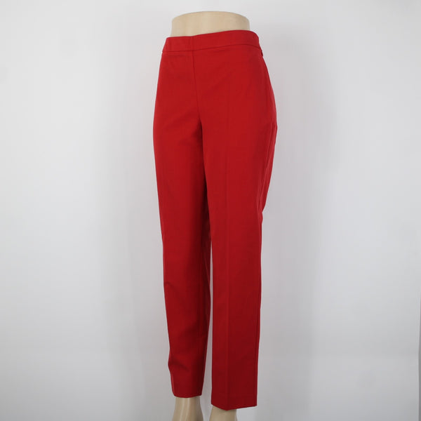 Talbots Chatham Sz 10 x 29 Red Side Zip Straight Leg Cotton Rayon Spandex Pant