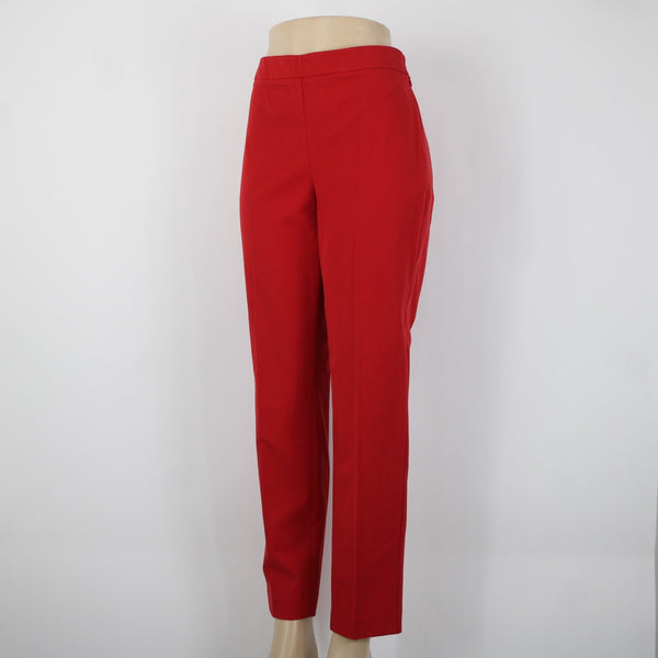 Talbots Chatham Sz 10 x 29 Red Side Zip Straight Leg Cotton Rayon Spandex Pant