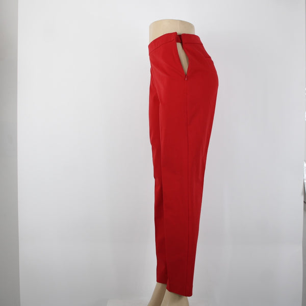 Talbots Chatham Sz 10 x 29 Red Side Zip Straight Leg Cotton Rayon Spandex Pant