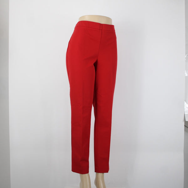 Talbots Chatham Sz 10 x 29 Red Side Zip Straight Leg Cotton Rayon Spandex Pant