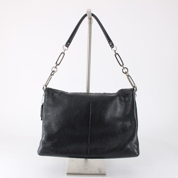 Coach Purse 12 x 9 x 4 Black Silver Glitter Faux Snake Mad Glit Shoulder Purse