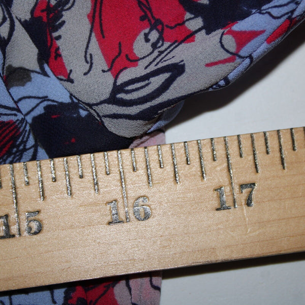 Leith Sz S Blue Red Floral Cold Shoulder Keyhole Lined 100% Polyester Romper