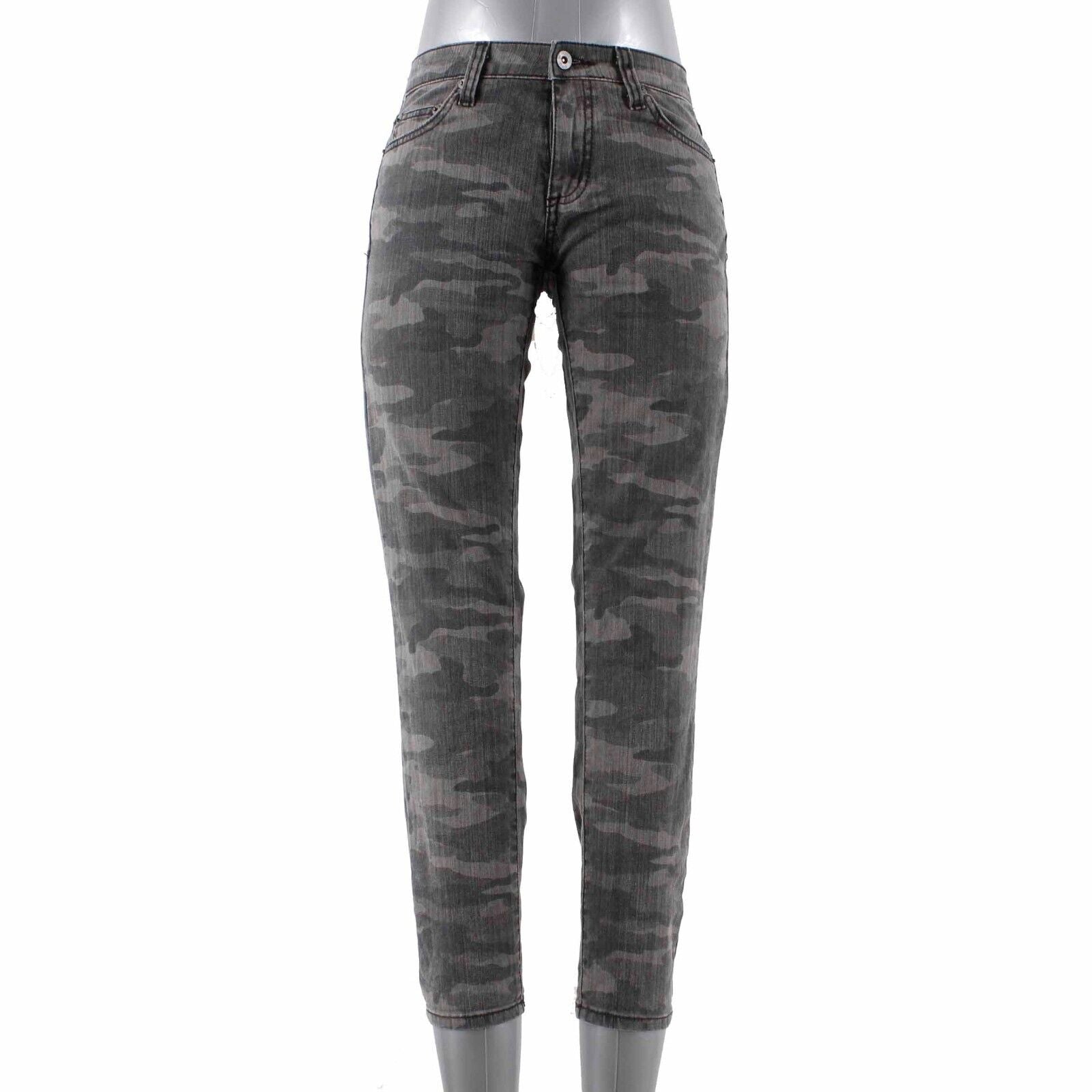 Carmar Sz 26 x 27 Gray Camo Denim Skinny Tapered 5 Pocket Cotton Blend Jeans