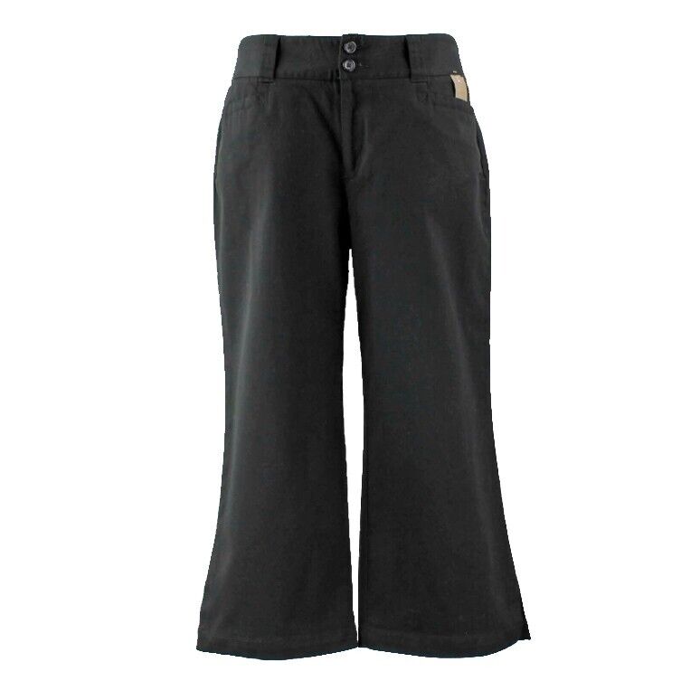 Dockers NEW Sz 10 x 21.5 Black Flat Front Cotton Blend Capri Pant