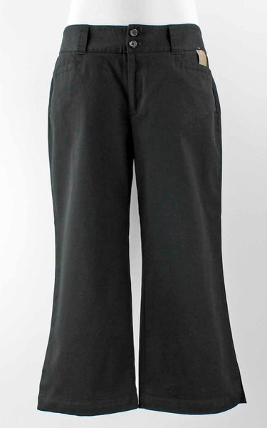 Dockers NEW Sz 10 x 21.5 Black Flat Front Cotton Blend Capri Pant