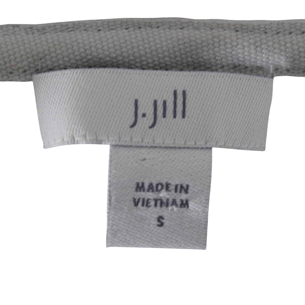 J Jill Sweater Sz S White Navy Turtleneck Oversized Cotton Polyester