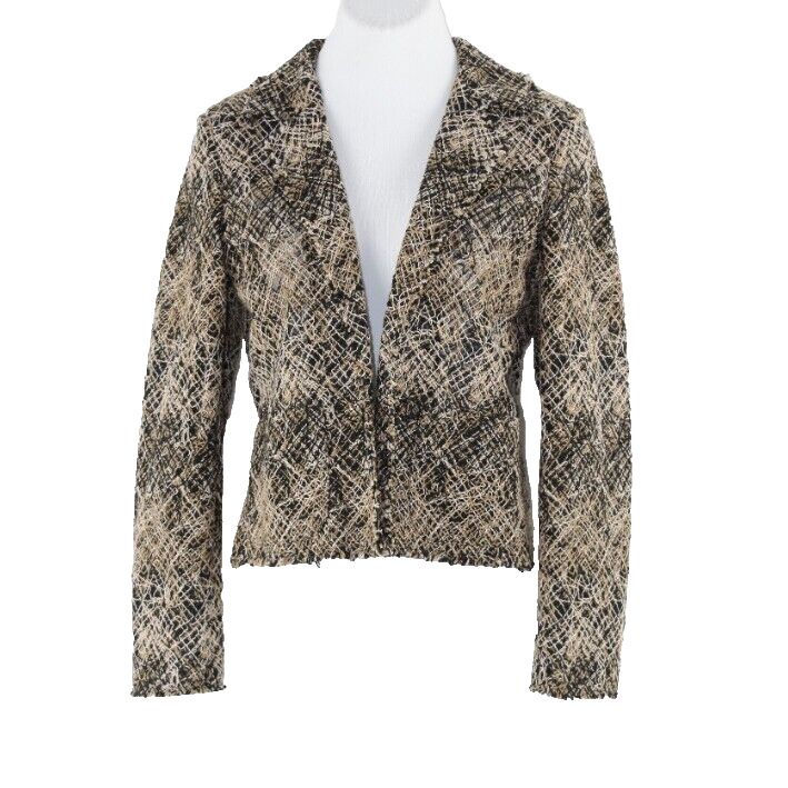 Jones New York 4P Black Tan Ivory Multi Cotton Poly Polyamide Jacket