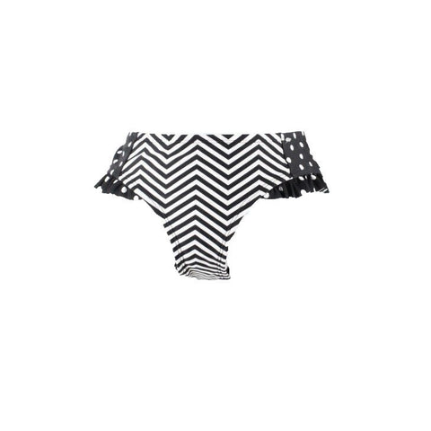 Joe Boxer NEW $28 Sz S White Black Nylon Blend Chevron Dot Ruffle Bottoms