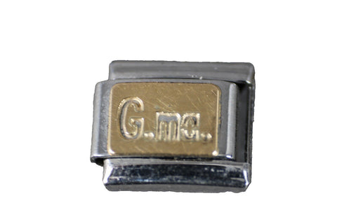 Boxing "G. Ma." Stainless Steel Goldtone Stretch Link Italian Charm