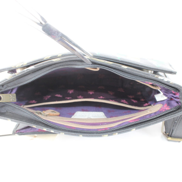 Anuschka Purse NEW 11 x 9x3 Multi Color Red Bug Holiday Painted Leather Purse