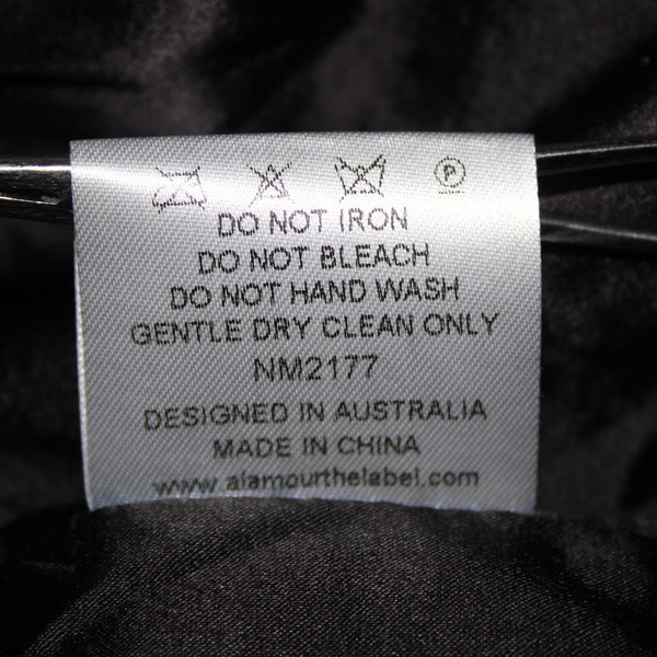 Alamour NEW Sz L Black Textured Sleeveless Crop Lined 100% Polyester 2Pc Dress