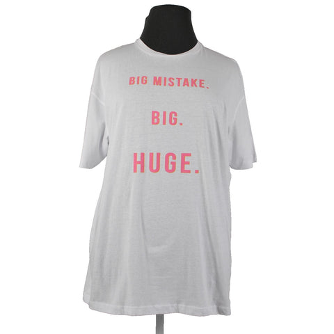 Cloney Duke George Sz XL White Pink Orange Big Mistake 100% Cotton Top