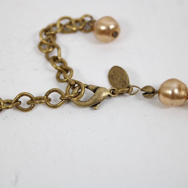 Chicos Bronze Multicolor Faux Pearls Beaded 17" Ext. 3" Necklace