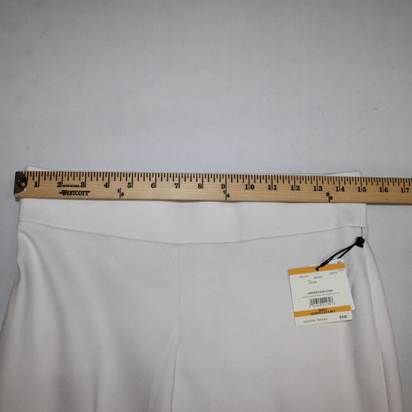 Anne Klein Pant NEW $79 Sz S x 31.5  White Straight Leg Mid Rise Viscose Nylon