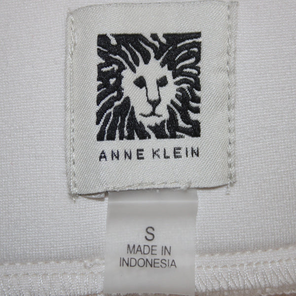 Anne Klein Pant NEW $79 Sz S x 31.5  White Straight Leg Mid Rise Viscose Nylon