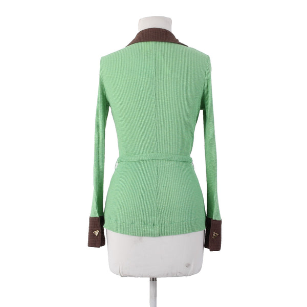 Rejina Cardigan Sweater NEW $370 Sz XS Green Brown Cotton Cardigan