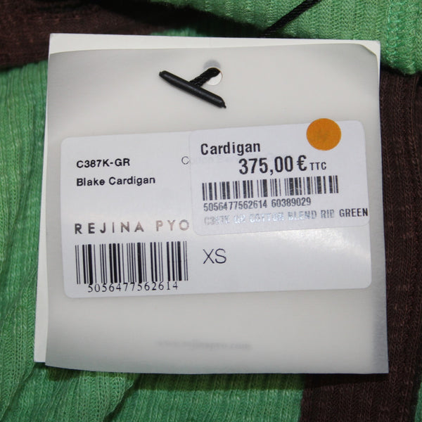 Rejina Cardigan Sweater NEW $370 Sz XS Green Brown Cotton Cardigan