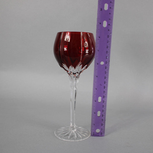 Bohemian Wine Glass Czechoslovakia Crystal Cut Red 8.25" Wine Glass