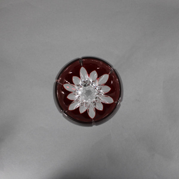 Bohemian Wine Glass Czechoslovakia Crystal Cut Red 8.25" Wine Glass