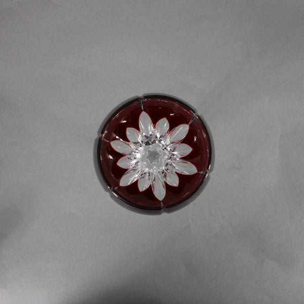 Bohemian Wine Glass Czechoslovakia Crystal Cut Red 8.25" Wine Glass