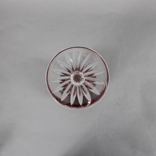 Bohemian Wine Glass Czechoslovakia Crystal Cut Red 8.25" Wine Glass