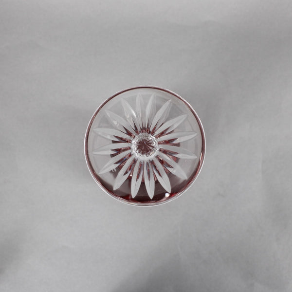 Bohemian Wine Glass Czechoslovakia Crystal Cut Red 8.25" Wine Glass