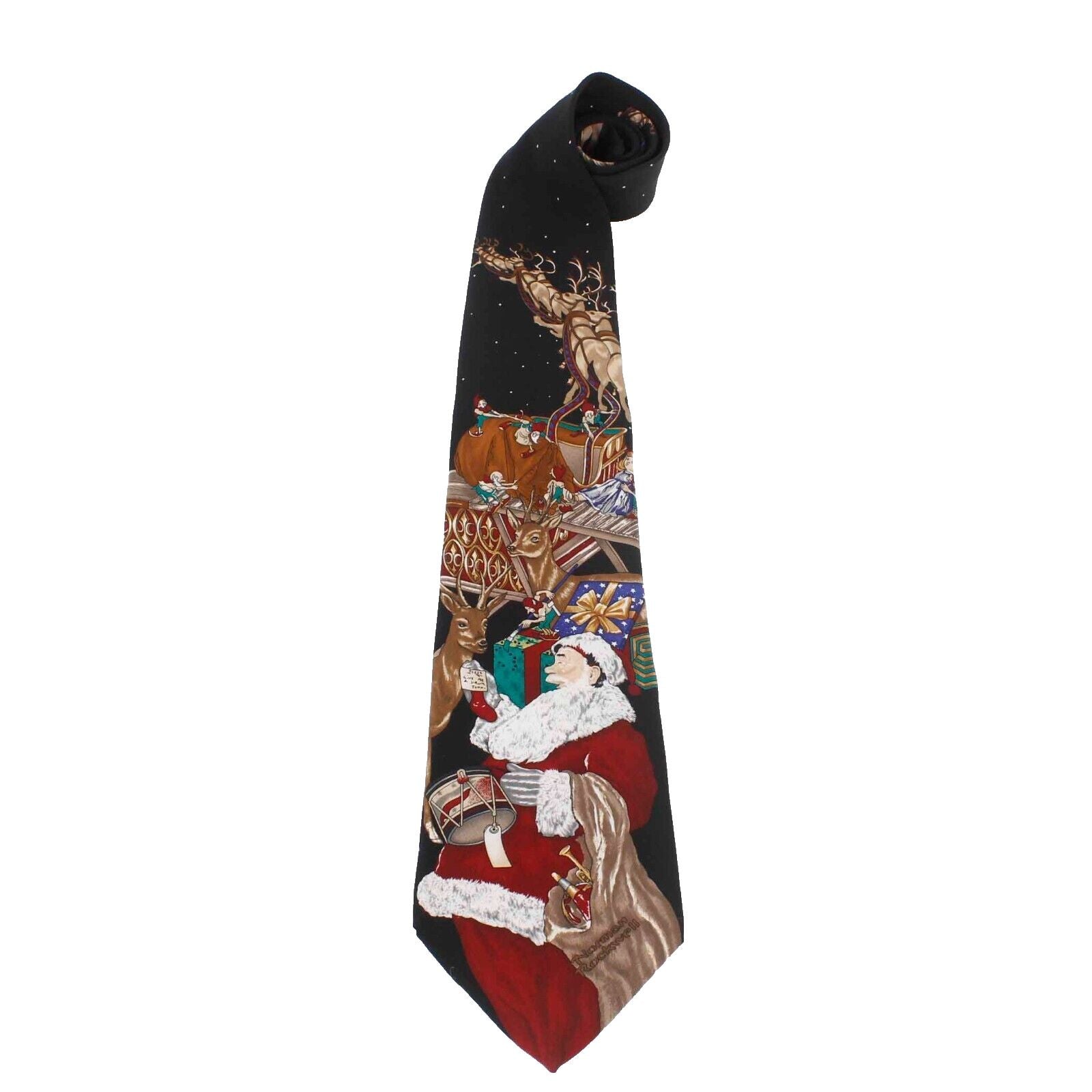 The Saturday Evening Post 59" x 4" 100% Silk 1999 Christmas Men's Neck Tie