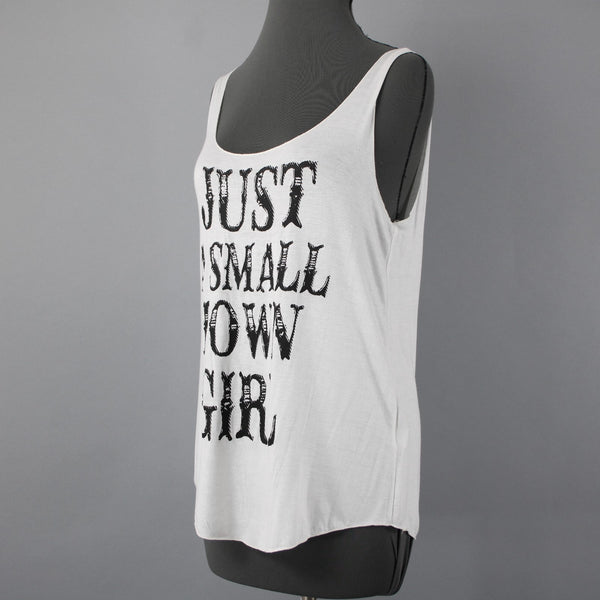 Sweet Claire Sz M Cream Dark Brown 'Just A Small Town Girl' Rayon Blend Tank Top
