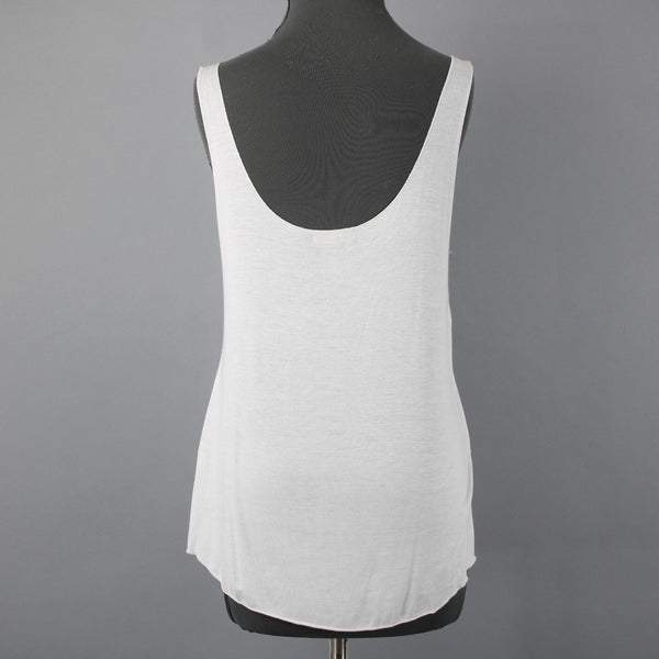 Sweet Claire Sz M Cream Dark Brown 'Just A Small Town Girl' Rayon Blend Tank Top