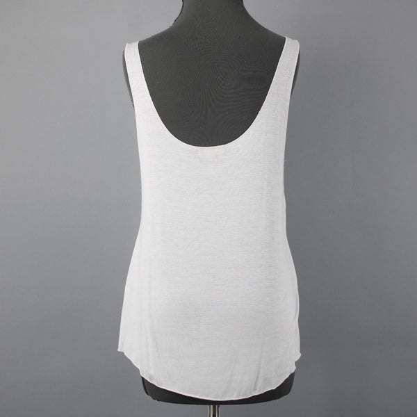 Sweet Claire Sz M Cream Dark Brown 'Just A Small Town Girl' Rayon Blend Tank Top