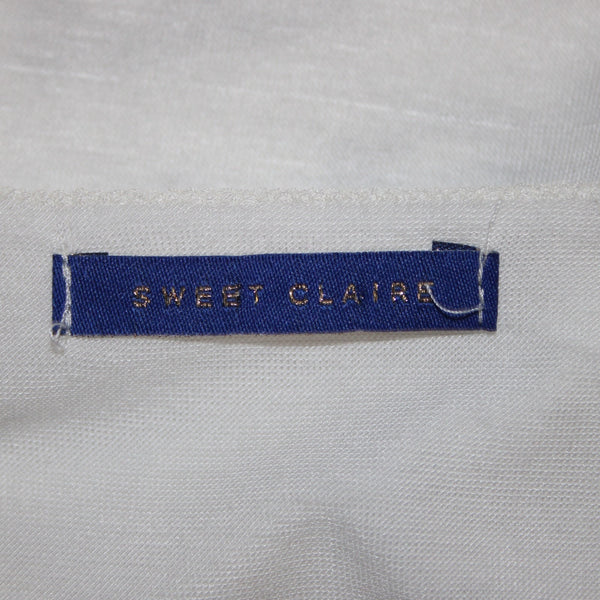Sweet Claire Sz M Cream Dark Brown 'Just A Small Town Girl' Rayon Blend Tank Top