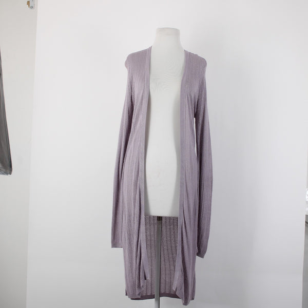 White House Black Mrkt NEW $79 Sz M Cool Wisteria Purple Rayon Wrap Midi Sweater