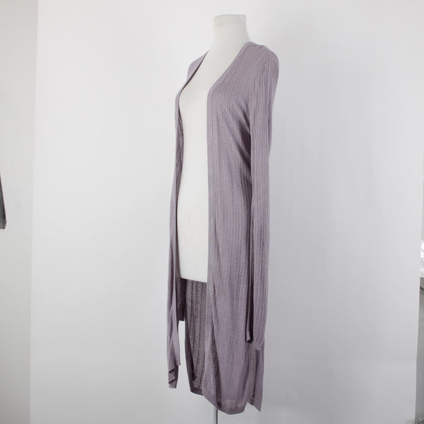 White House Black Mrkt NEW $79 Sz M Cool Wisteria Purple Rayon Wrap Midi Sweater