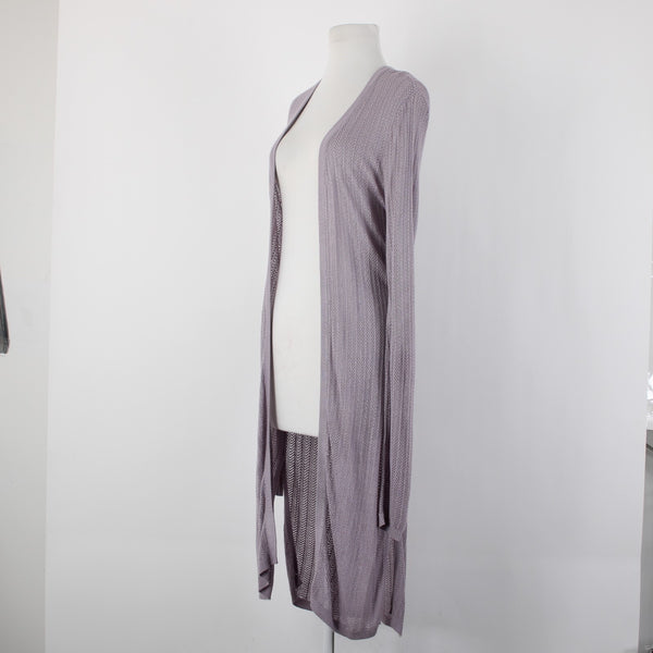 White House Black Mrkt NEW $79 Sz M Cool Wisteria Purple Rayon Wrap Midi Sweater