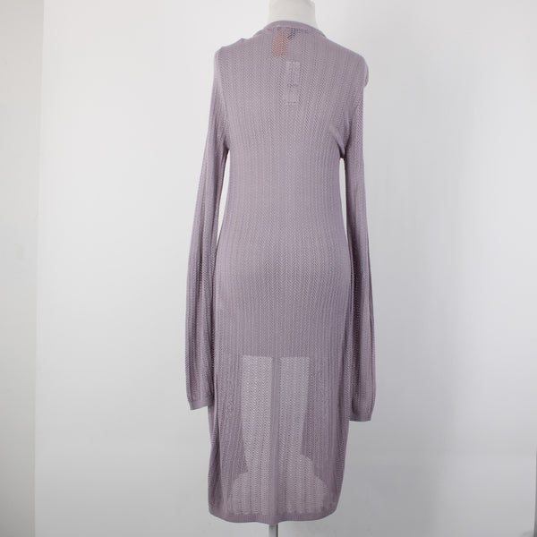 White House Black Mrkt NEW $79 Sz M Cool Wisteria Purple Rayon Wrap Midi Sweater