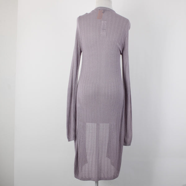 White House Black Mrkt NEW $79 Sz M Cool Wisteria Purple Rayon Wrap Midi Sweater