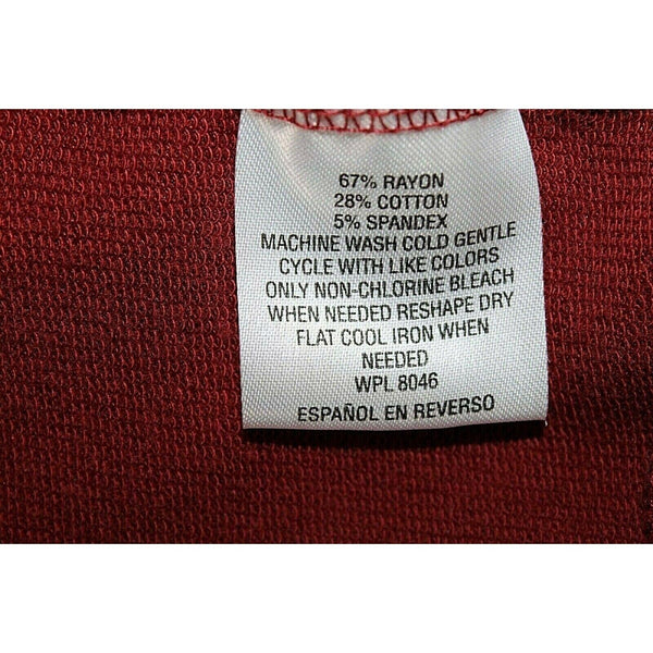 Style Co Sz M Deep Rust Red 3 Tier Ruffle Bell Sleeve Rayon Cotton Spandex Top