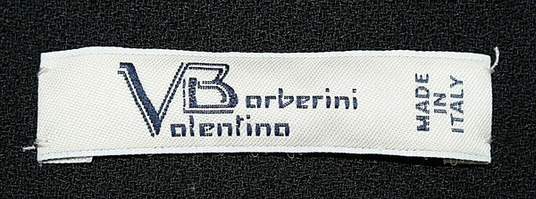 Valentina Barberini Sz 10 Black Pencil 3D Self Fab Applique 100% Wool Skirt