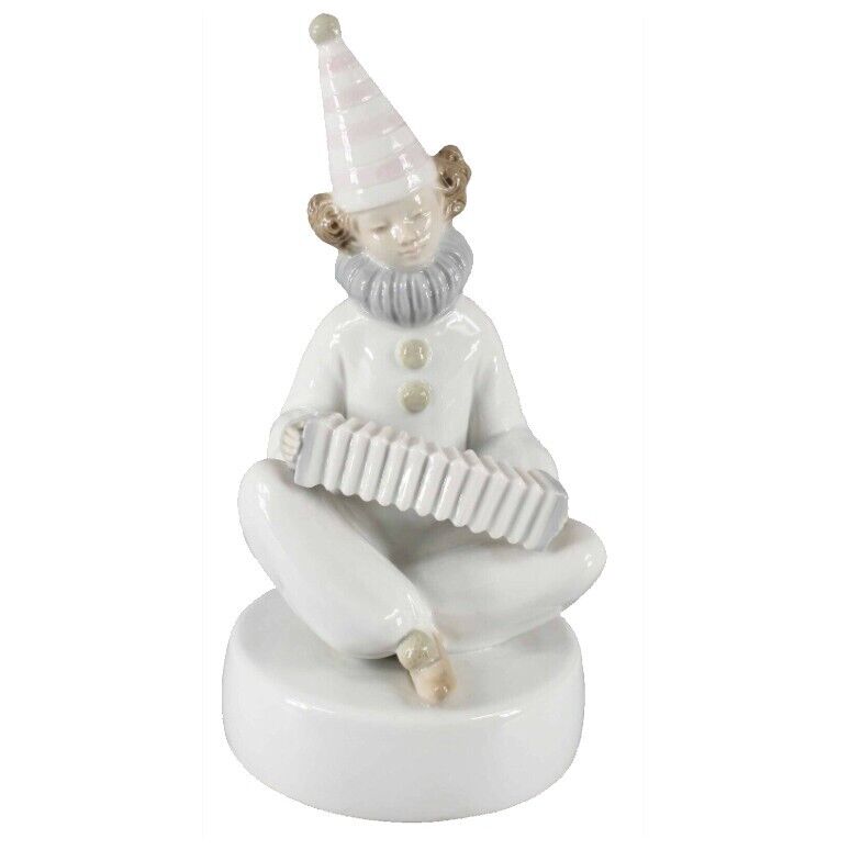 Otagiri Hi Lili Hi Lo 9" Clown Squeezebox Wind Up Music Porcelain Figurine