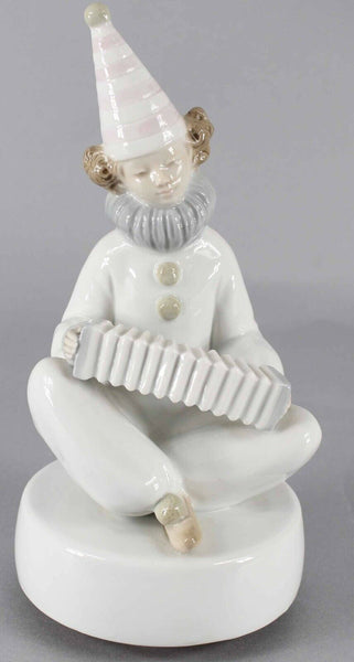 Otagiri Hi Lili Hi Lo 9" Clown Squeezebox Wind Up Music Porcelain Figurine