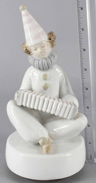 Otagiri Hi Lili Hi Lo 9" Clown Squeezebox Wind Up Music Porcelain Figurine