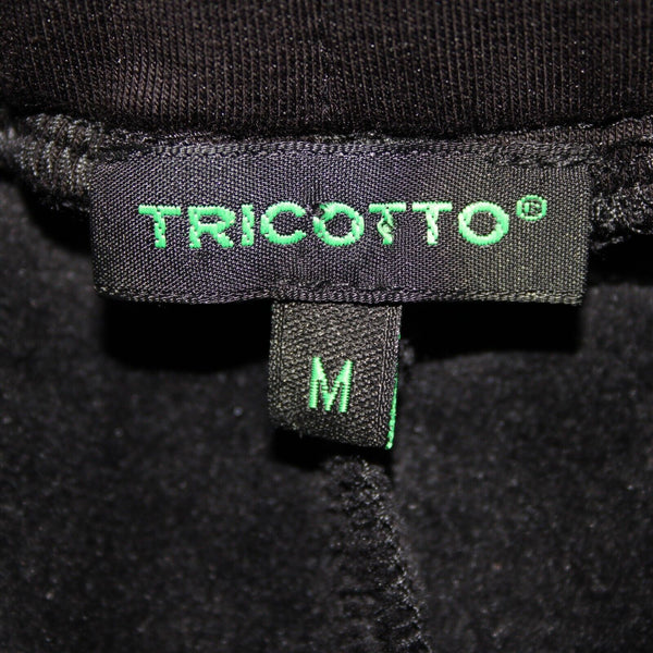Tricotto Sz M X 29 Black Silver Rhi Faux Leather Elastic Waist Poly Cotton Pant