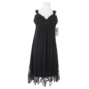 Stenay NEW $239 Sz 6 Black Beaded Lined Padded 100% Silk Polyester Dress